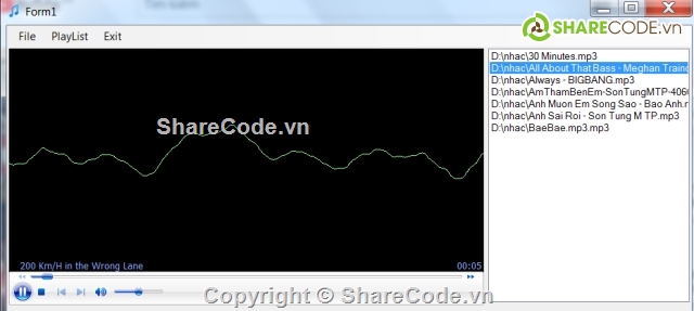 chương trình nghe nhạc,winform,code nghe nhạc,code nhạc,Chương trình nghe nhạc winform C#